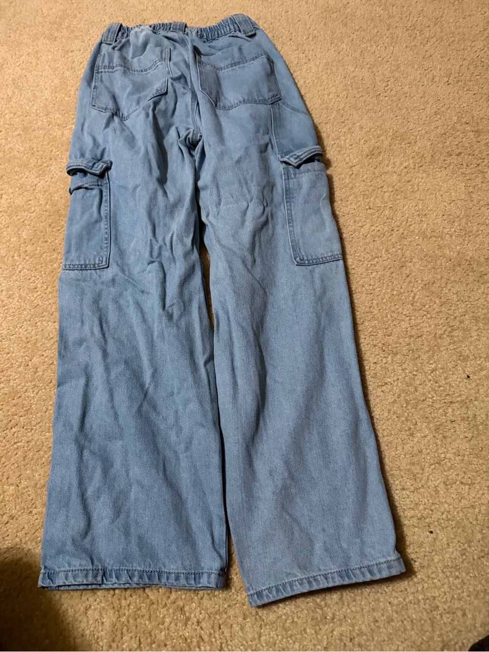 Wax Jean Light Blue Wide-Leg Cargo Jeans